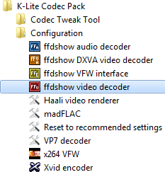 Open ffdshow video decoder configuration found in your start menu.